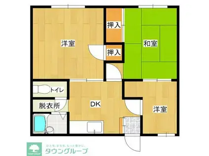 コーポ誠(3DK/2階)の間取り写真