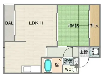 カーサ中田(1LDK/3階)の間取り写真