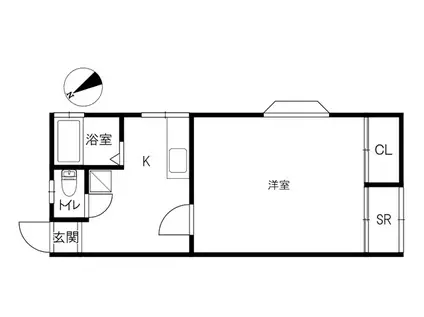 リバティハイム(1K/2階)の間取り写真
