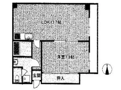 ウエストクリーク(1LDK/3階)の間取り写真