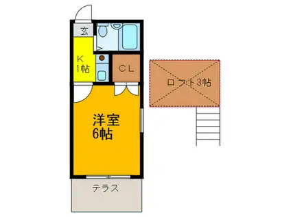 アイリス野崎(1K/1階)の間取り写真