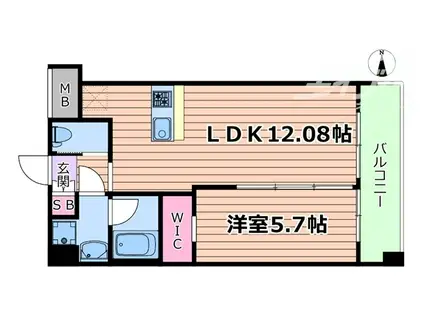 プレジオ東三国(1LDK/4階)の間取り写真