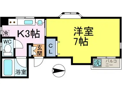 ピュアハイム新小岩(1K/2階)の間取り写真