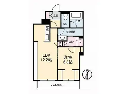 クロノス(1LDK/1階)の間取り写真