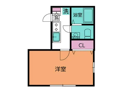 ベルエール港南(1K/1階)の間取り写真