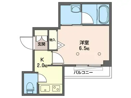 ベレオ富士見台(1K/2階)の間取り写真