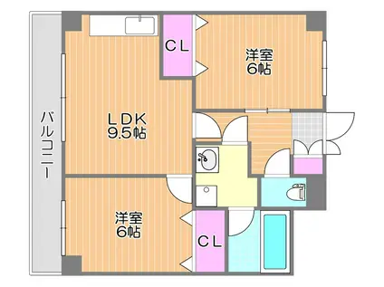 レポーゼI(2LDK/7階)の間取り写真