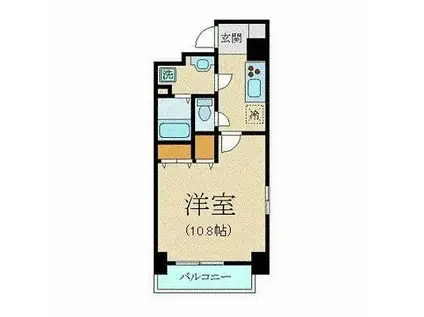 ブルーアース品川(1K/5階)の間取り写真