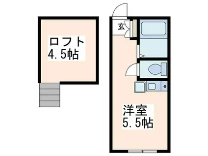 G・Aヒルズ藤ヶ丘(ワンルーム/2階)の間取り写真