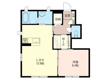 ウッディウォームハイツA(1LDK/1階)の間取り写真