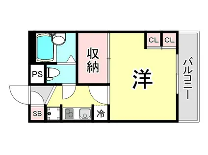 レオパレス エクレール甲子園口(1K/2階)の間取り写真