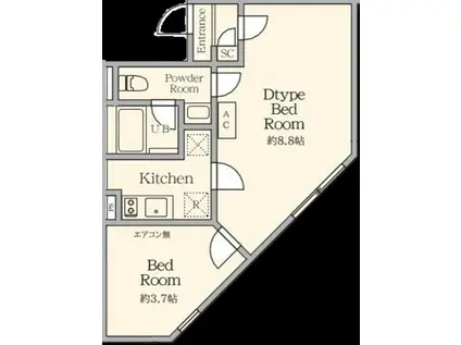 AGRACES北新宿II(1LDK/4階)の間取り写真