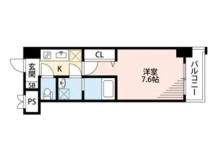 EXCELLENT KISHIBE(1K/4階)の間取り写真