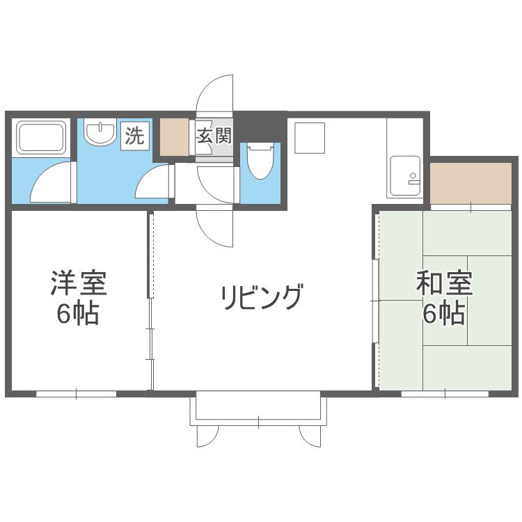 ハイグレード13(2LDK/2階)の間取り写真