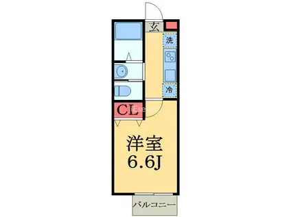 佐倉市山崎共同(1K/1階)の間取り写真