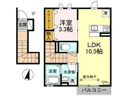 タカラコート(1LDK/2階)の間取り写真