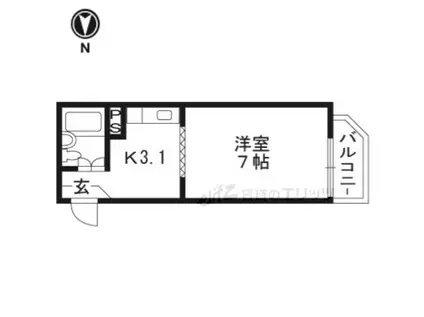 R・K・Aマンション(1DK/1階)の間取り写真