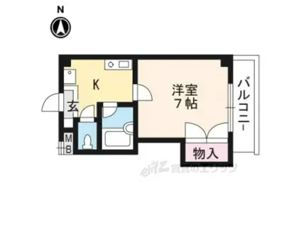 ヴェルメゾン北大路(1K/5階)の間取り写真