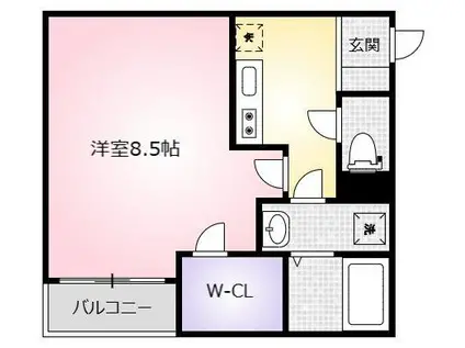 HOUSE GATE桜(1K/1階)の間取り写真