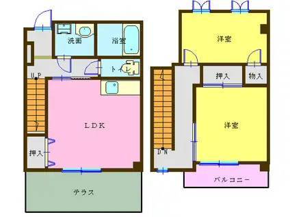 ラフィーネ(2LDK/1階)の間取り写真