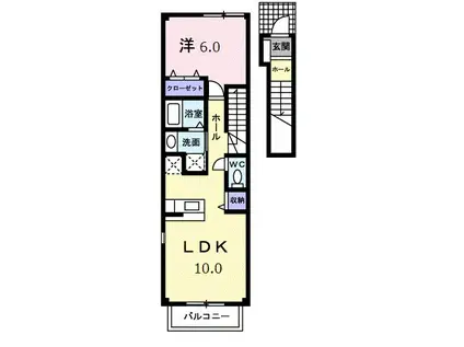 シャンロジュマン(1LDK/2階)の間取り写真