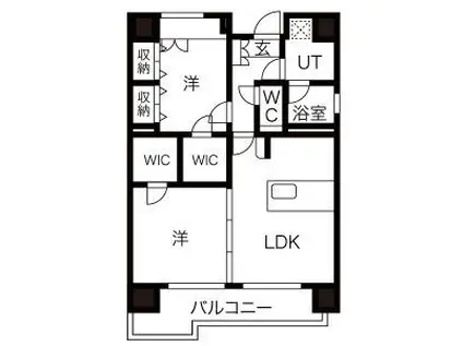 C.P.PURE1608(2LDK/12階)の間取り写真