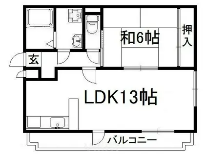 マンション禅(1LDK/4階)の間取り写真