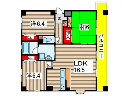 グランドソレイユ(3LDK/2階)の間取り写真