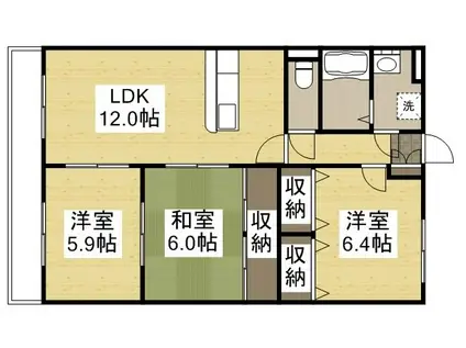 メゾン レアリゼ(3LDK/1階)の間取り写真