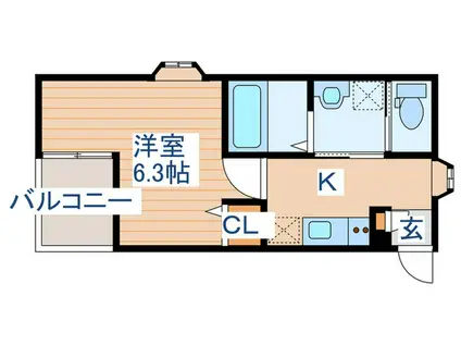 アクアコート宮千代(1K/1階)の間取り写真
