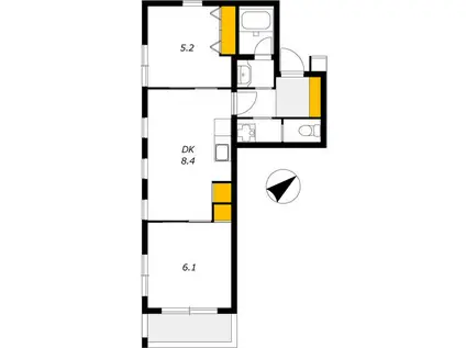サンフォレスタ松陰(2DK/3階)の間取り写真