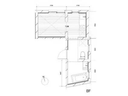 ときわ台のアパートメント(1K/1階)の間取り写真