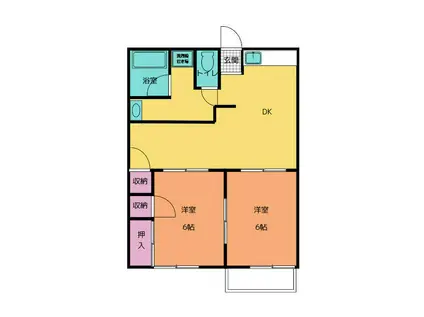 コーポ後藤B(2DK/2階)の間取り写真