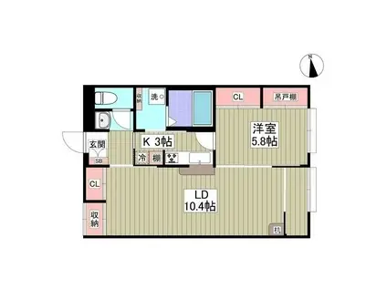 ＪＲ中央線 西八王子駅 徒歩35分 2階建 築17年(1LDK/1階)の間取り写真