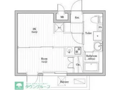 アーバンパーク東向島(1DK/1階)の間取り写真