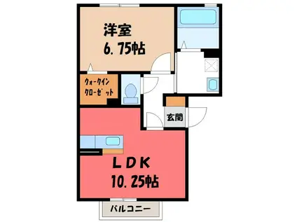 ラ メール(1LDK/1階)の間取り写真