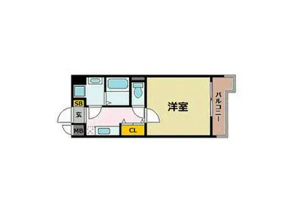 スカイコート博多駅前第2(1K/2階)の間取り写真