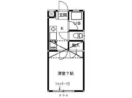 美徳十番館(1K/1階)の間取り写真
