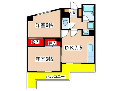 グリーンヒル三田5(2DK/2階)の間取り写真