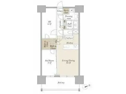 ライトテラス新宿御苑(1SLDK/3階)の間取り写真