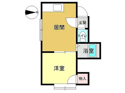 ファースト・J・17(1DK/3階)の間取り写真