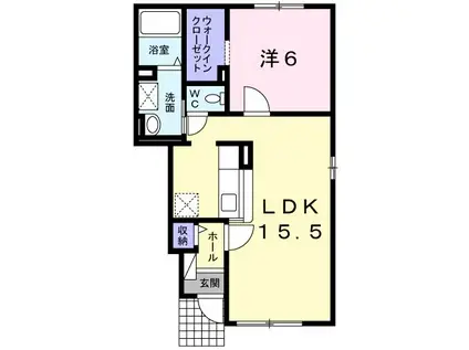 フェリシア(1LDK/1階)の間取り写真