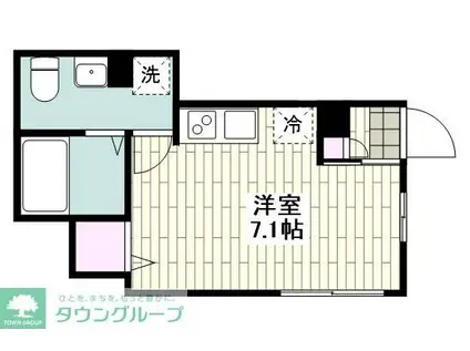 クレバー池尻(ワンルーム/1階)の間取り写真