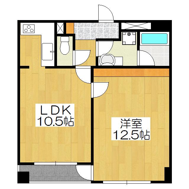 ノースコート(1LDK/2階)の間取り写真