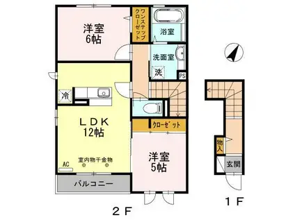 ミクスト(2LDK/2階)の間取り写真