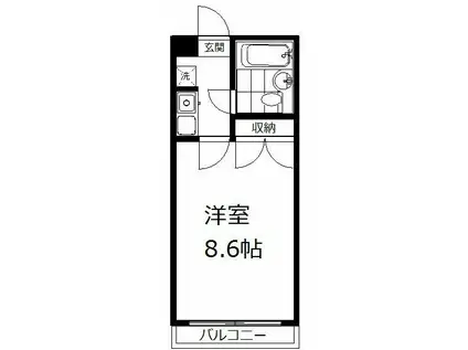 ヒルトップ保土ヶ谷(1K/3階)の間取り写真