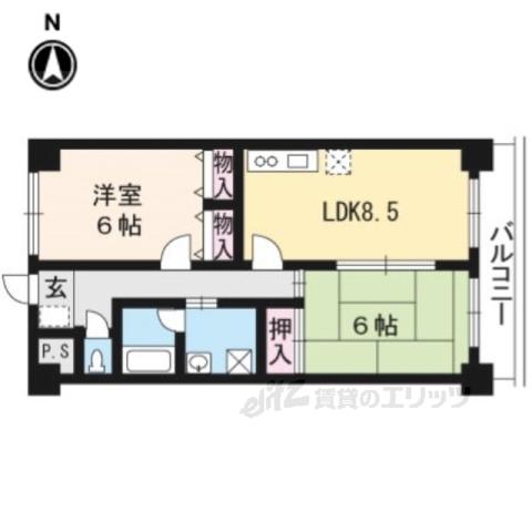 エクセル清涼(2LDK/2階)の間取り写真