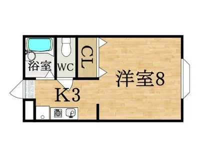 ジュネスI号館(1K/1階)の間取り写真