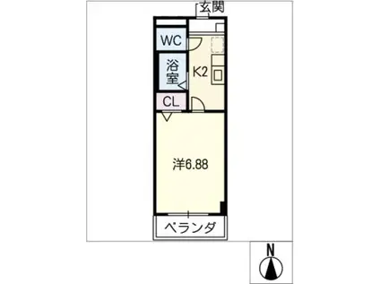 エコ・ファイブ守山(1K/3階)の間取り写真