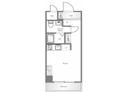 キャッスルマンション笹塚(1K/4階)の間取り写真